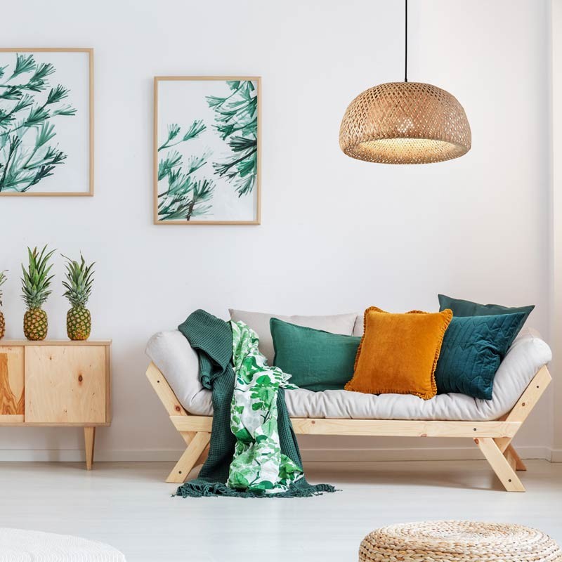 Lámpara colgante de mimbre "Hanna" (1)