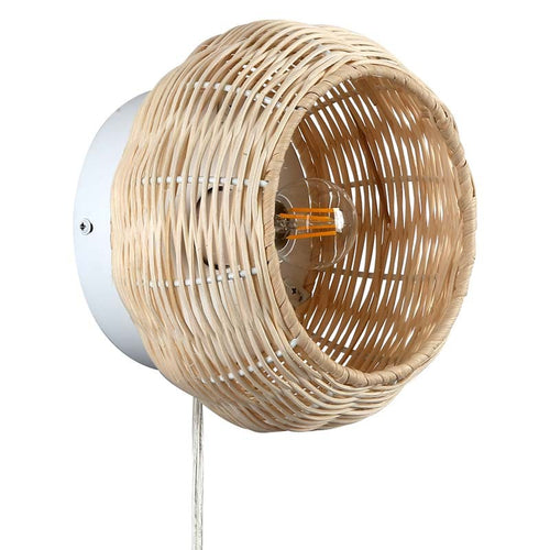 Wicker wall sconce