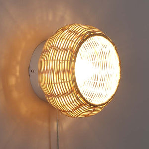 Aplique de pared de mimbre "Berlam" (1)