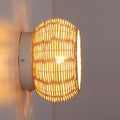 Wicker wall sconce