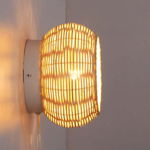 Aplique de pared de mimbre "Berlam" (3)