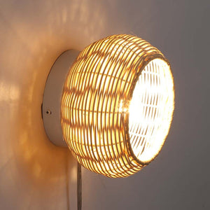 Aplique de pared de mimbre "Berlam" (4)