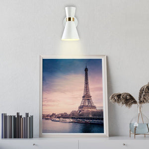 Aplique de pared interior en color blanco y dorado estilo nórdico "Melissa" de 29x25cm - Barcelona Led-Decoración