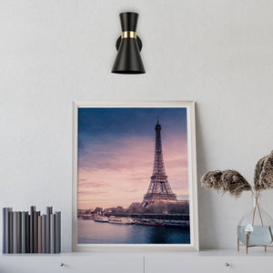 Aplique de pared interior en color blanco y dorado estilo nórdico "Melissa" de 29x25cm - Barcelona Led-Decoración