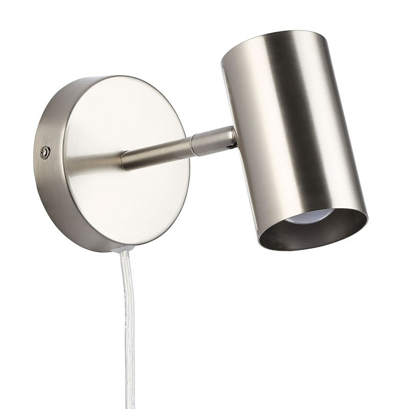 Aplique de pared interior orientable "Ben" con cable y enchufe - E27