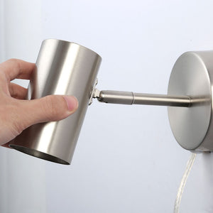 Aplique de pared interior orientable "Ben" con cable y enchufe - E27 (8)