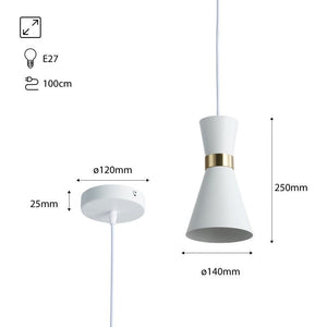 Lámpara colgante nórdica de metal "Marlon" - E27 - Barcelona Led-Decoración