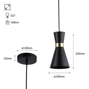 Lámpara colgante nórdica de metal "Marlon" - E27 - Barcelona Led-Decoración