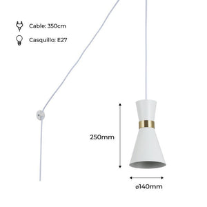 Lámpara colgante de metal con enchufe "Mir" - E27 - Barcelona Led-Decoración