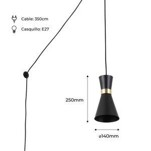Lámpara colgante de metal con enchufe "Mir" - E27 (18)