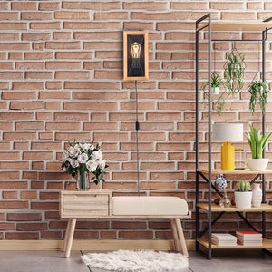 Aplique de pared en madera y metal, con cable y enchufe "Montse" - E27 (2)