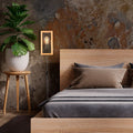 Applique murale en bois et métal, avec câble et prise