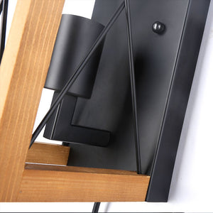 Aplique de pared en madera y metal, con cable y enchufe "Montse" - E27 (5)