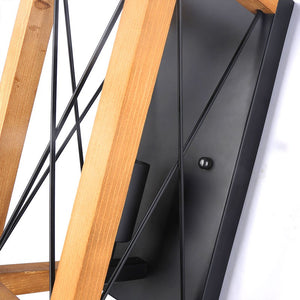 Aplique de pared en madera y metal, con cable y enchufe "Montse" - E27 (6)