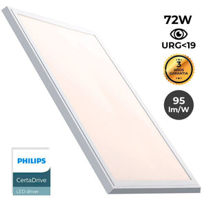 Panel LED slim de superficie 120X60cm - Driver PHILIPS - 72W - UGR19 - Con KIT de montaje - Barcelona Led-