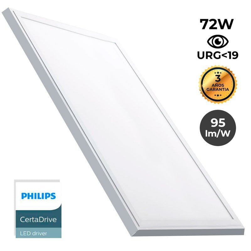 Panel LED slim de superficie 120X60cm - Driver PHILIPS - 72W - UGR19 - Con KIT de montaje - Barcelona Led-