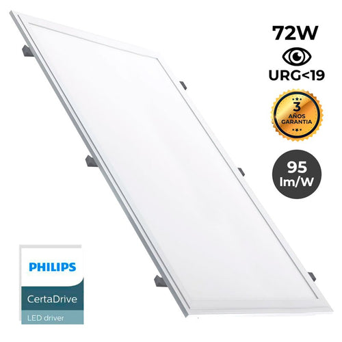 Recessed LED Panel 1200X600mm Slim 72W PHILIPS DRIVER UGR19 with mounting KIT