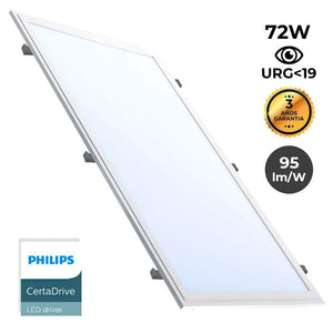 Panel LED de empotrar 1200X600mm Slim 72W PHILIPS DRIVER UGR19 con KIT de montaje - Barcelona Led-