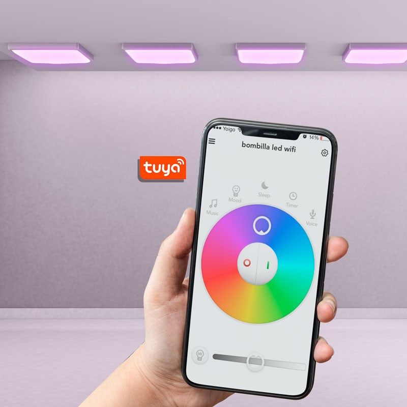 Panel LED de superficie WIFI SMART RGB / RGBW + CCT - 60x60 cm - 40W - Con KIT de montaje (1)