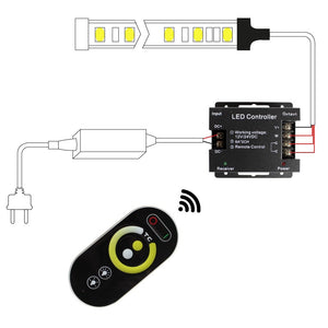 Controlador / regulador de temperatura de color y mando RF para tira LED CCT 12/24V-DC 12A (1)