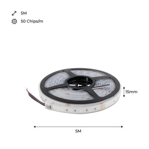 Tira LED estanca RGBWW - 19W/m - 24V - 60 LED/M - IP67 - 5m - Barcelona Led-