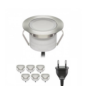 Kit 6 focos LED empotrables en suelo 0,3W 12V-DC IP67 (7)