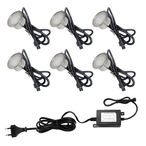 Kit 6 focos LED empotrables en suelo 0,3W 12V-DC IP67 (9)