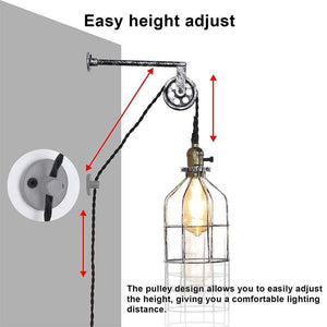 Lámpara colgante de jaula "Clockwell" - Con enchufe e interruptor - E27 - Barcelona Led-Decoración
