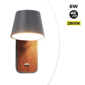 Aplique LED para Dormitorio de Madera rotatorio "KOPPEN" 6W 2700K - Barcelona Led-Decoración