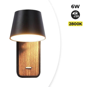 Aplique LED para Dormitorio de Madera rotatorio "KOPPEN" 6W 2700K - Barcelona Led-Decoración