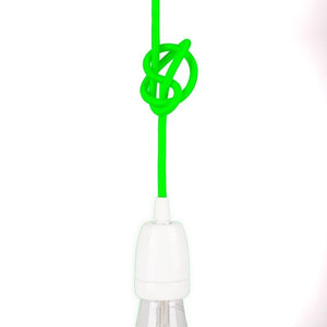 Cable eléctrico redondo revestido de algodón Verde Cítrico - Barcelona Led-Material eléctrico