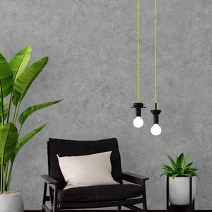 Cable eléctrico redondo revestido de algodón Verde Cítrico - Barcelona Led-Material eléctrico