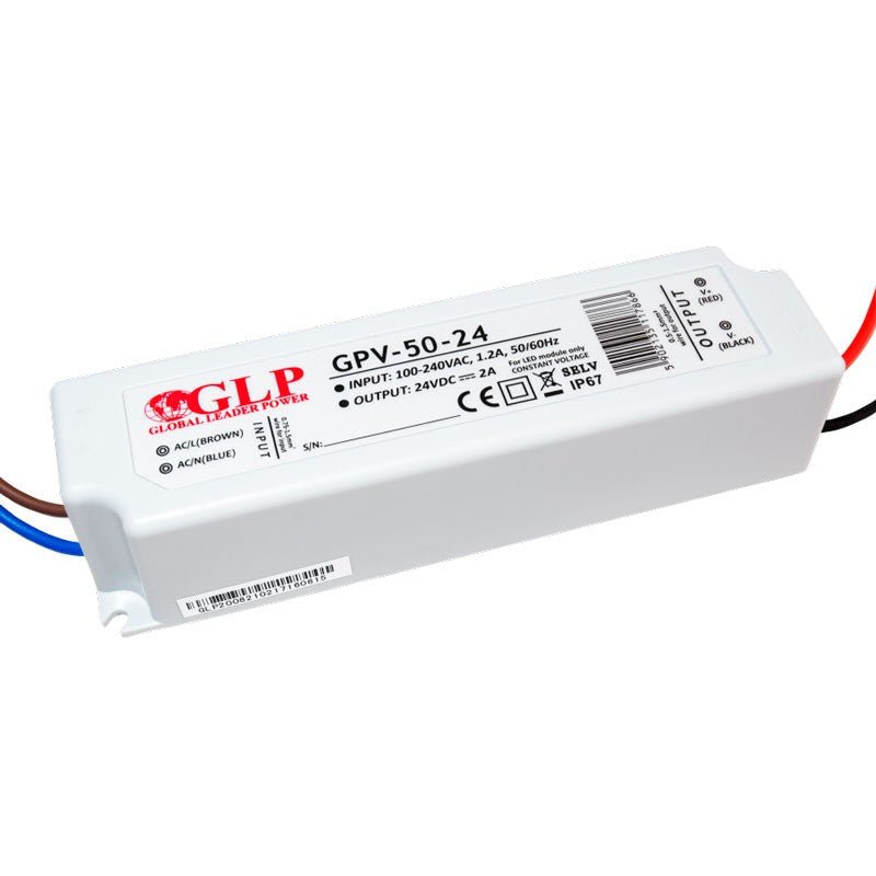 Fuente de alimentación estanca 24V DC - 50W - IP67 - GLP - Barcelona Led-Material eléctrico