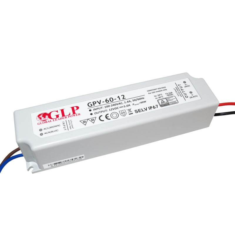 Fuente de alimentación estanca 12V DC - 60W - IP67 - GLP