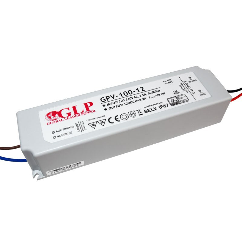 Fuente de alimentación estanca 12V DC - 100W - IP67 - GLP