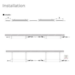 Luminaria estanca tubular para uso industrial - 120cm - 30W - IP65 - IK10 (10)