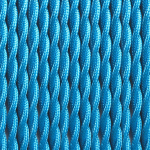 Cable Trenzado Recubierto en tejido Efecto Seda Color Azul (2)