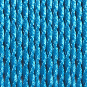 Cable Trenzado Recubierto en tejido Efecto Seda Color Azul - Barcelona Led-Material eléctrico