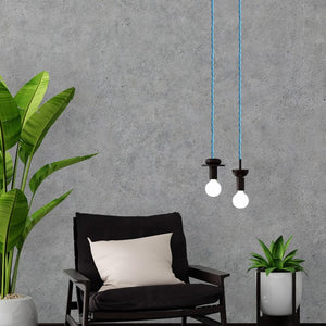 Cable Trenzado Recubierto en tejido Efecto Seda Color Azul (4)