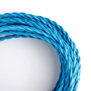 Cable Trenzado Recubierto en tejido Efecto Seda Color Azul - Barcelona Led-Material eléctrico