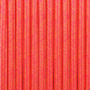 Cable Eléctrico Redondo recubierto en tejido efecto Seda Color Rosa y Amarillo - Barcelona Led-Material eléctrico