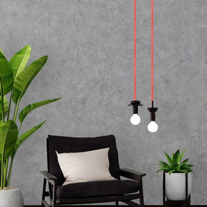 Cable Eléctrico Redondo recubierto en tejido efecto Seda Color Rosa y Amarillo - Barcelona Led-Material eléctrico