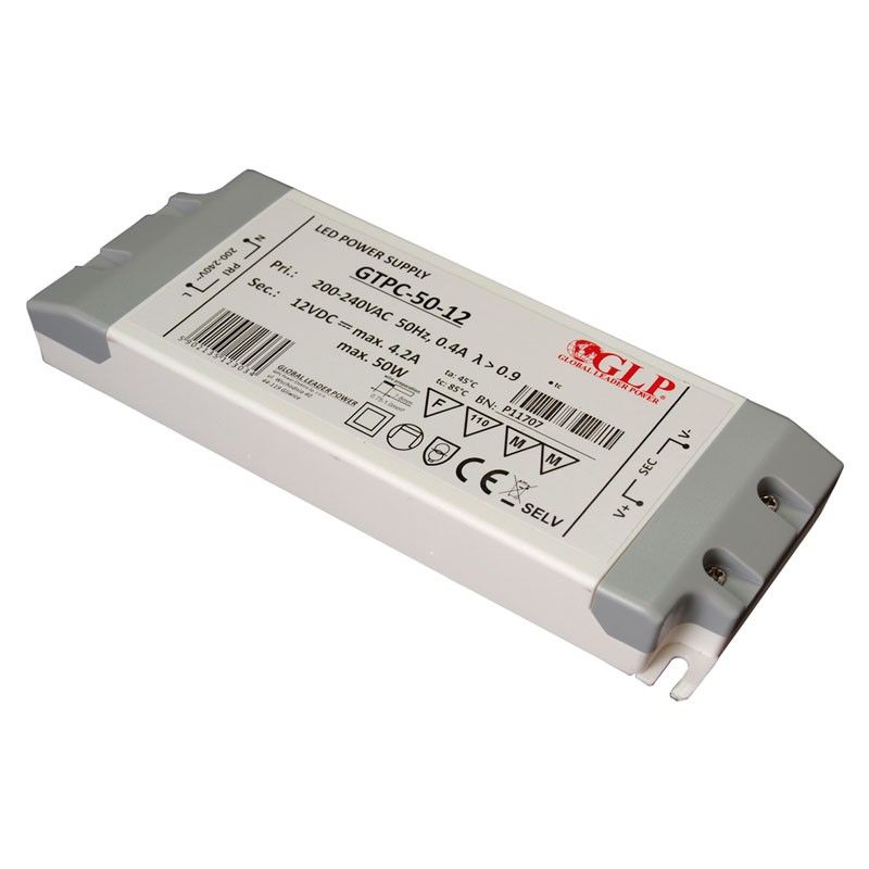 Fuente de alimentación 50W 12V - GLP - Barcelona Led-Material eléctrico