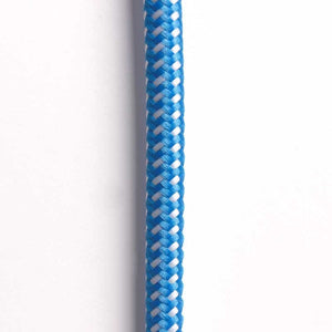Cable Eléctrico Redondo recubierto en tejido efecto Seda Color Azul & Blanco - Barcelona Led-Material eléctrico