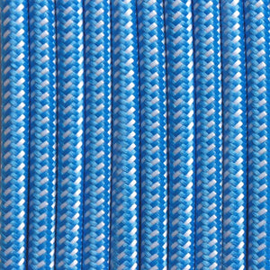 Cable Eléctrico Redondo recubierto en tejido efecto Seda Color Azul & Blanco (4)