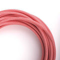 Rundes elektrisches Kabel mit Zickzack-Seideneffekt-Stoff ummantelt, rot und weiß 3