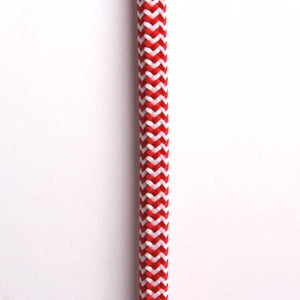 Cable Eléctrico Redondo Recubierto en tejido Efecto Seda ZigZag, Rojo & Blanco - Barcelona Led-Material eléctrico