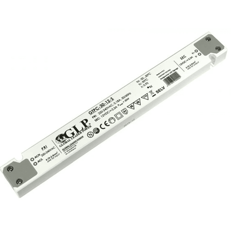 Fuente de alimentación Slim 30W 12V - GLP - Barcelona Led-Material eléctrico