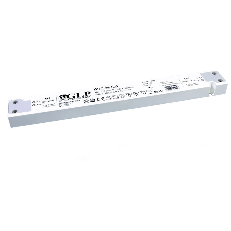 Fuente de alimentación Slim 45W 12V - GLP - Barcelona Led-Material eléctrico