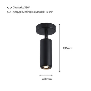 Aplique de techo LED orientable 8W - Ángulo ajustable - 2800K (20)
